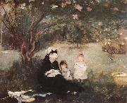 Berthe Morisot Lilac trees oil painting artist